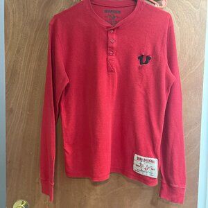 Men size S True Religion Red Pull Over Sweater